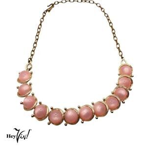 Vintage 1950s Necklace Luminous Pink Thermoplastic Choker 16" Long - Hey Viv